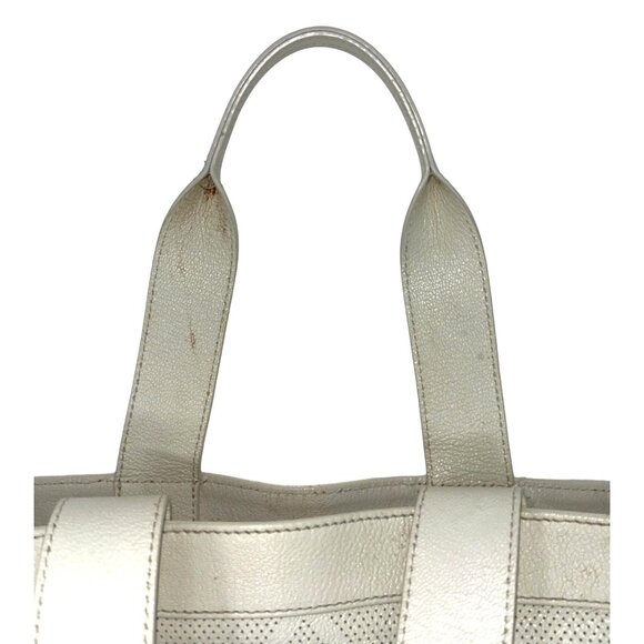 Chanel Ivory Goatskin Perforated Large CC Tote - Picture 7 of 12